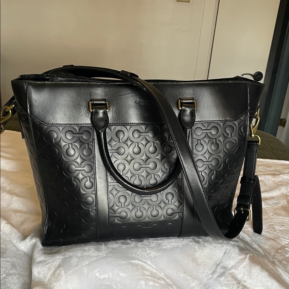 Coach Crosby Leather Logo Business Tote